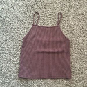American Eagle Ribbed Spaghetti Strap Cropped Tank
